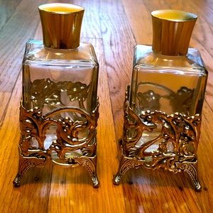 Two Filigree Perfume Bottles - vintage